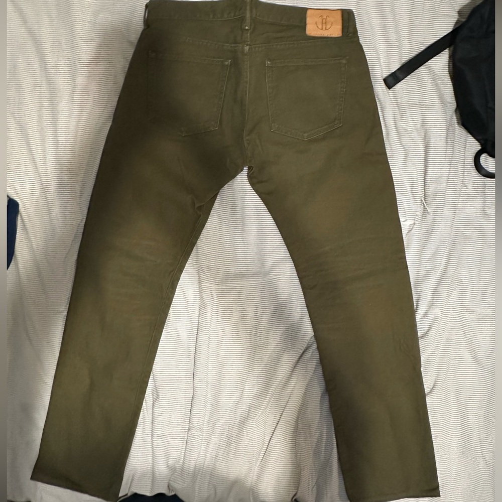 Men's Japan Blue Olive Chinos - Picture 2 of 5